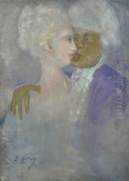 The Mulatto And The Lilly White Woman Oil Painting by Lajos Gulacsy