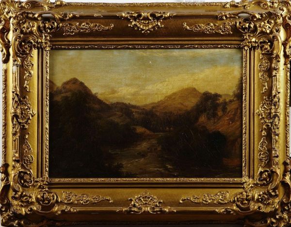 Bergslanskap Oil Painting by Thomas Baker Of Leamington