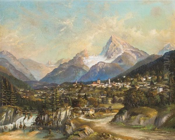 Berchtesgaden Mit Watzmann Oil Painting by Nikolaus Gumberger