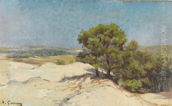 Les Dunes Oil Painting by Adolphe Ernest Gumery