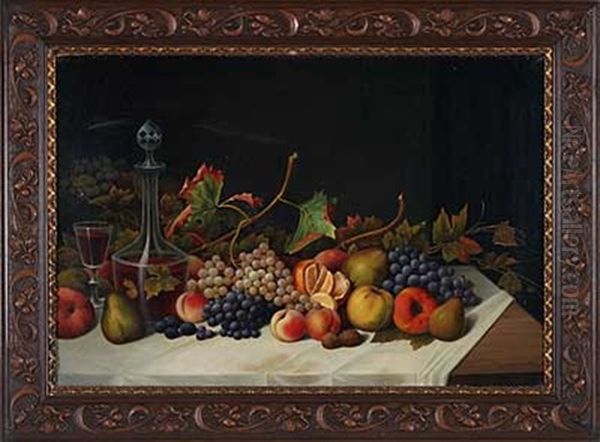 Fruchtestillleben Oil Painting by Friedrich Gumsheimer