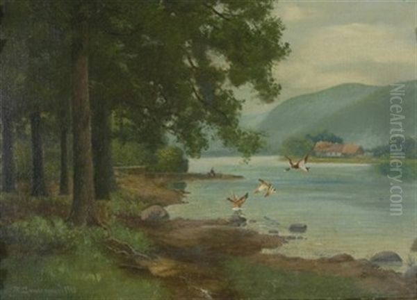 Seeidylle Oil Painting by Friedrich Gumsheimer