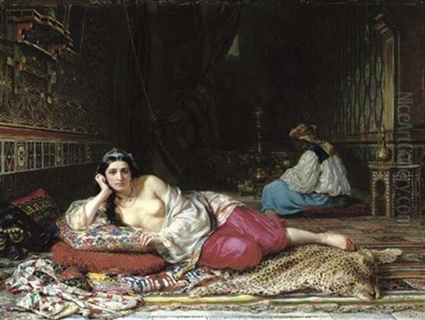 Odalisque Oil Painting by Karl Fedorovich Gun