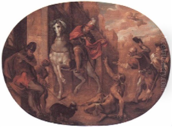 The Charity Of Saint Martin Oil Painting by Matthias Gundelach