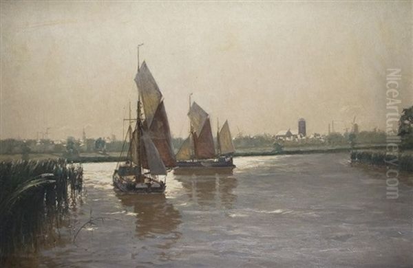 Segler Am Ufer Oil Painting by Erwin Carl Wilhelm Guenther