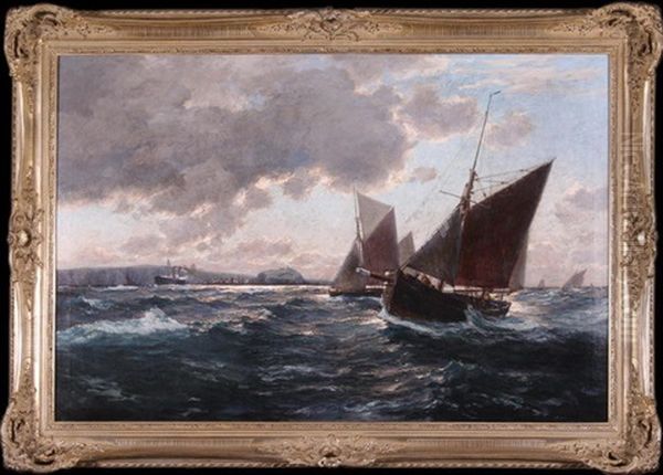 Lodzie Na Morzu Oil Painting by Erwin Carl Wilhelm Guenther