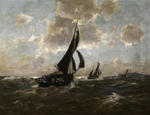 Heimkehrende Fischerboote Vor Oostende Oil Painting by Erwin Carl Wilhelm Guenther