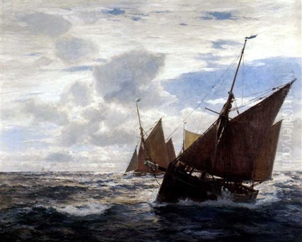 Segelschiffe Oil Painting by Erwin Carl Wilhelm Guenther