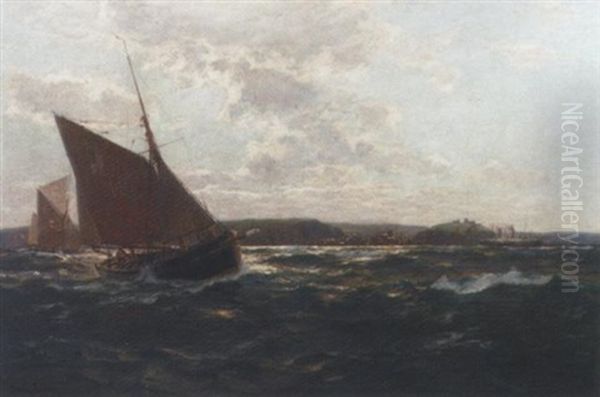 Fisherboote Vor Der Englischen Kanalkuste Oil Painting by Erwin Carl Wilhelm Guenther