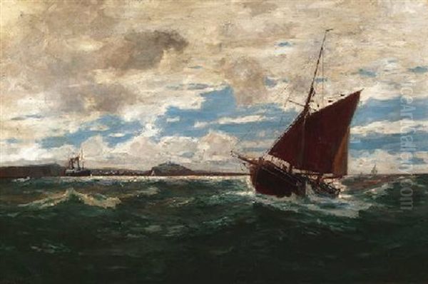 Kustenfischer Auf See Oil Painting by Erwin Carl Wilhelm Guenther