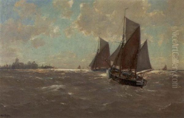 Winde Bei Ostende Oil Painting by Erwin Carl Wilhelm Guenther