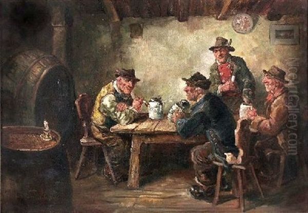 Wirtshausszene Oil Painting by Otto Edmund Gunther