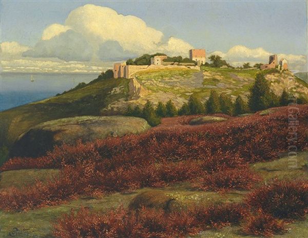 Ruine Hammershus Auf Bornholm Oil Painting by Paul Guenther