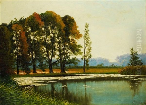 Seelandschaft Im Herbst Oil Painting by Mikhail Markelovitch Gurjavine