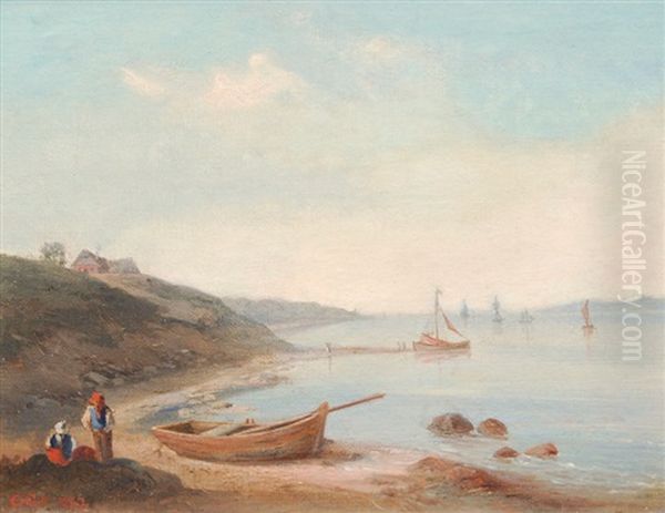 The River Elbe At Blankenese Oil Painting by Cornelius Gurlitt