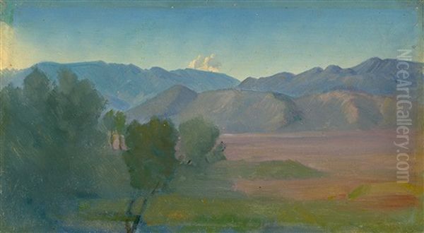 Foothill Landscape (study) by Ludwig Heinrich Theodor (Louis) Gurlitt