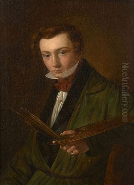 Autoportrait De L'artiste Oil Painting by Ludwig Heinrich Theodor (Louis) Gurlitt