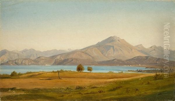 Gebirgslandschaft Mit See Oil Painting by Ludwig Heinrich Theodor (Louis) Gurlitt