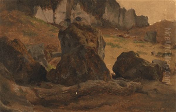 Felsige Landschaft Oil Painting by Ludwig Heinrich Theodor (Louis) Gurlitt