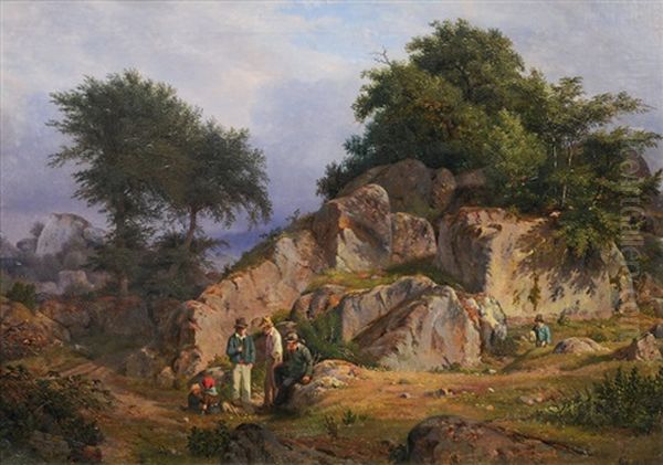 Landscape Near Blekingen, Evening Oil Painting by Ludwig Heinrich Theodor (Louis) Gurlitt