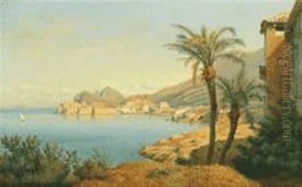 Blick Auf Ragusa Oil Painting by Ludwig Heinrich Theodor (Louis) Gurlitt