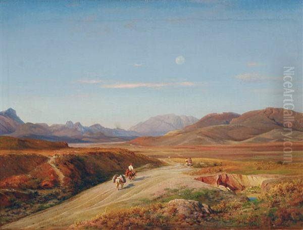 The Monti Sabini Oil Painting by Ludwig Heinrich Theodor (Louis) Gurlitt