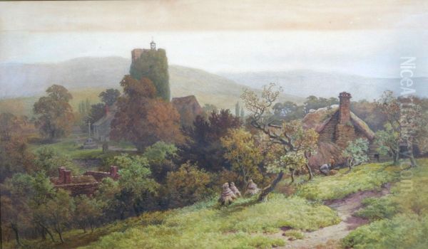 Wigmore Church Oil Painting by Samuel Henry Baker