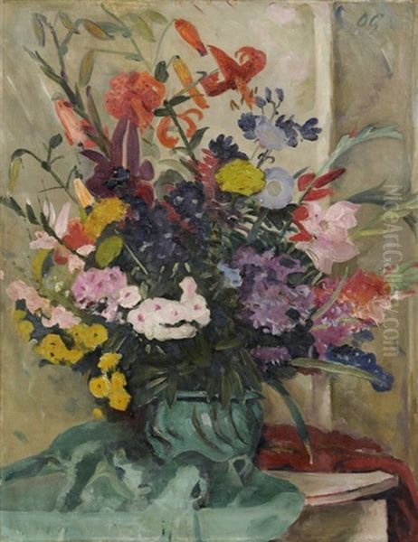 Stillleben Mit Sommerblumen Oil Painting by Otto Gussmann