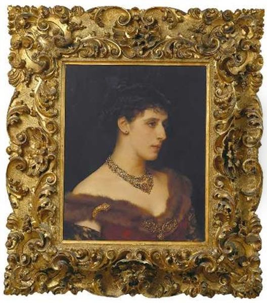 Bildnis Der Schriftstellerin Aloisia Kirschner (ossip Schubin) Oil Painting by Karl Gussow