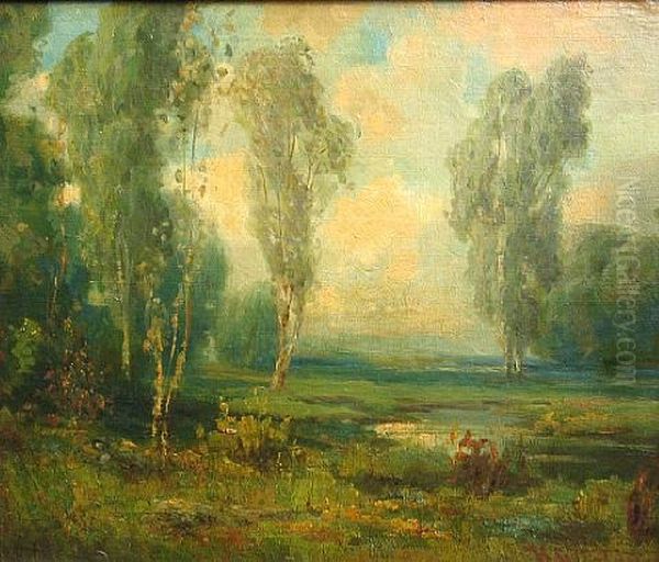 Summer Eucalyptus Oil Painting by Herman (Henry) Gustavson