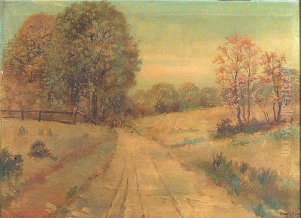 California Autumn Landscape Oil Painting by Herman (Henry) Gustavson