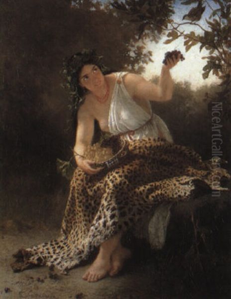 A Bacchante Oil Painting by Leopold Guterbock