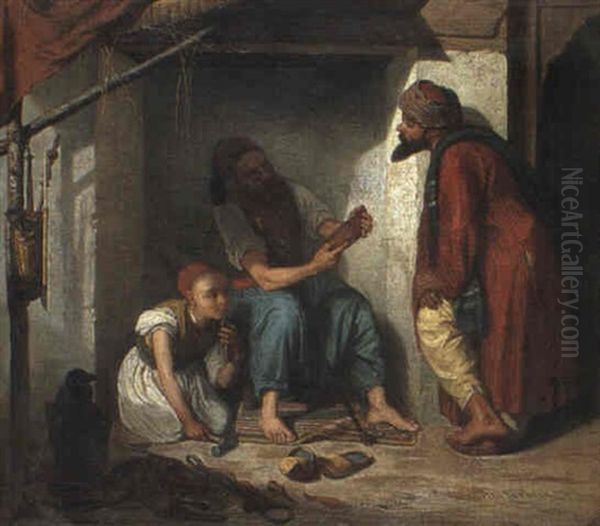 The Turkish Cobbler Oil Painting by Leopold Guterbock