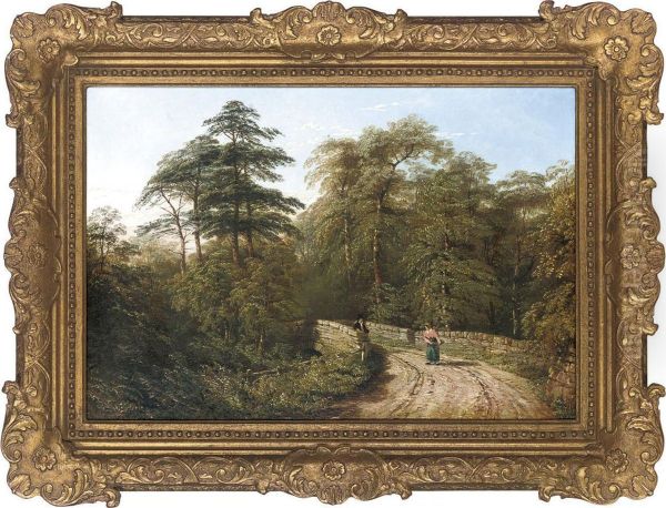 A Chance Encounter Oil Painting by Thomas Baker Of Leamington