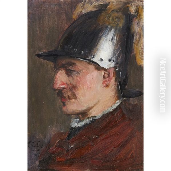 Head Of A Soldier Oil Painting by James Guthrie