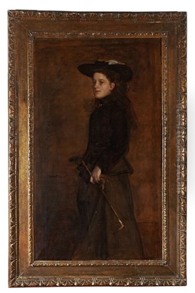 Portrait Of Mary Martin In A Riding Habit Oil Painting by James Guthrie