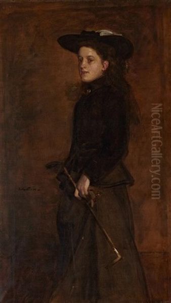 Portrait Of Mary Martin In A Riding Habit Oil Painting by James Guthrie