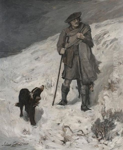 A Highland Shepherd (sketch) Oil Painting by James Guthrie