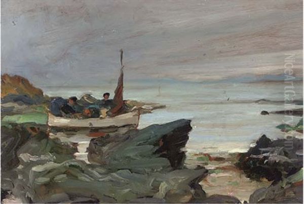 A Boat Party In The West Highlands Oil Painting by James Guthrie