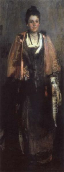 Portrait Of Miss Robina Spencer Oil Painting by James Guthrie