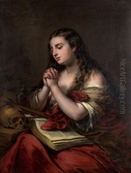 Maria Magdalena Oil Painting by Jose Gutierrez de la Vega