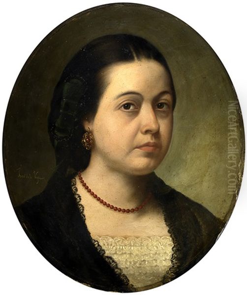 Retrato De Senora Oil Painting by Jose Gutierrez de la Vega