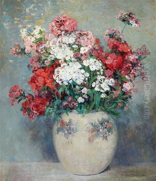 Floral Still Life, 1920 Oil Painting by Bernhard Gutmann