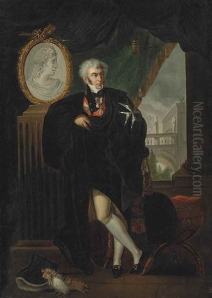 Portrait Of Dmitrii Naryshkin (1758-1838) Oil Painting by Ludwig Guttenbrunn