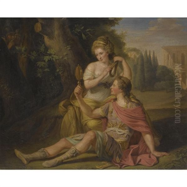 Rinaldo And Armida, Said To Be Henry Greswold-lewis And Madame St. Clair Oil Painting by Ludwig Guttenbrunn