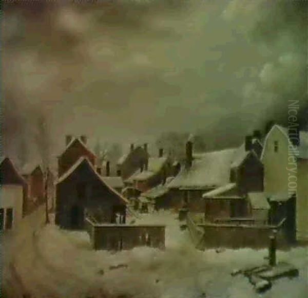 Brooklyn In Winter Oil Painting by Francis Guy