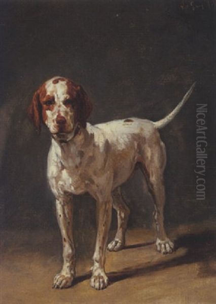 Le Chien De Chasse Oil Painting by Louis Jean Baptiste Guy