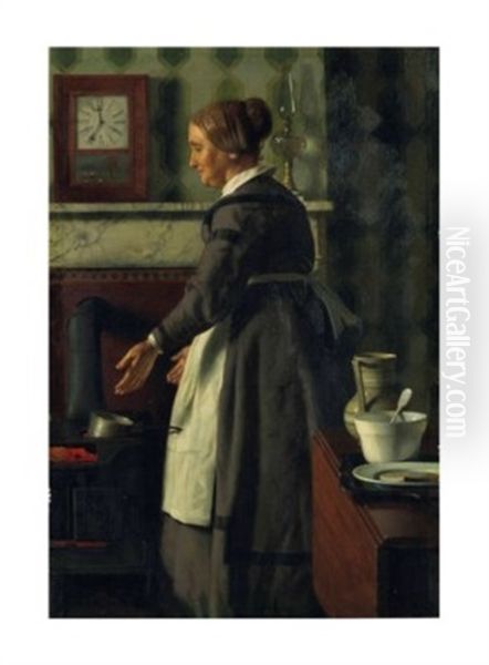 Kitchen Scene Oil Painting by Seymour Joseph Guy