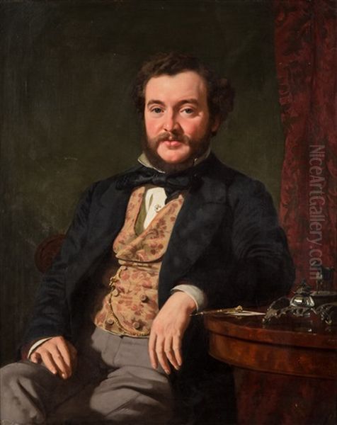 Portrait Of An Esteemed Gentleman, 1857 Oil Painting by Seymour Joseph Guy