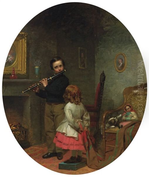 The Young Flautist Oil Painting by Seymour Joseph Guy